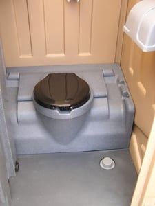 inside of portable restroom